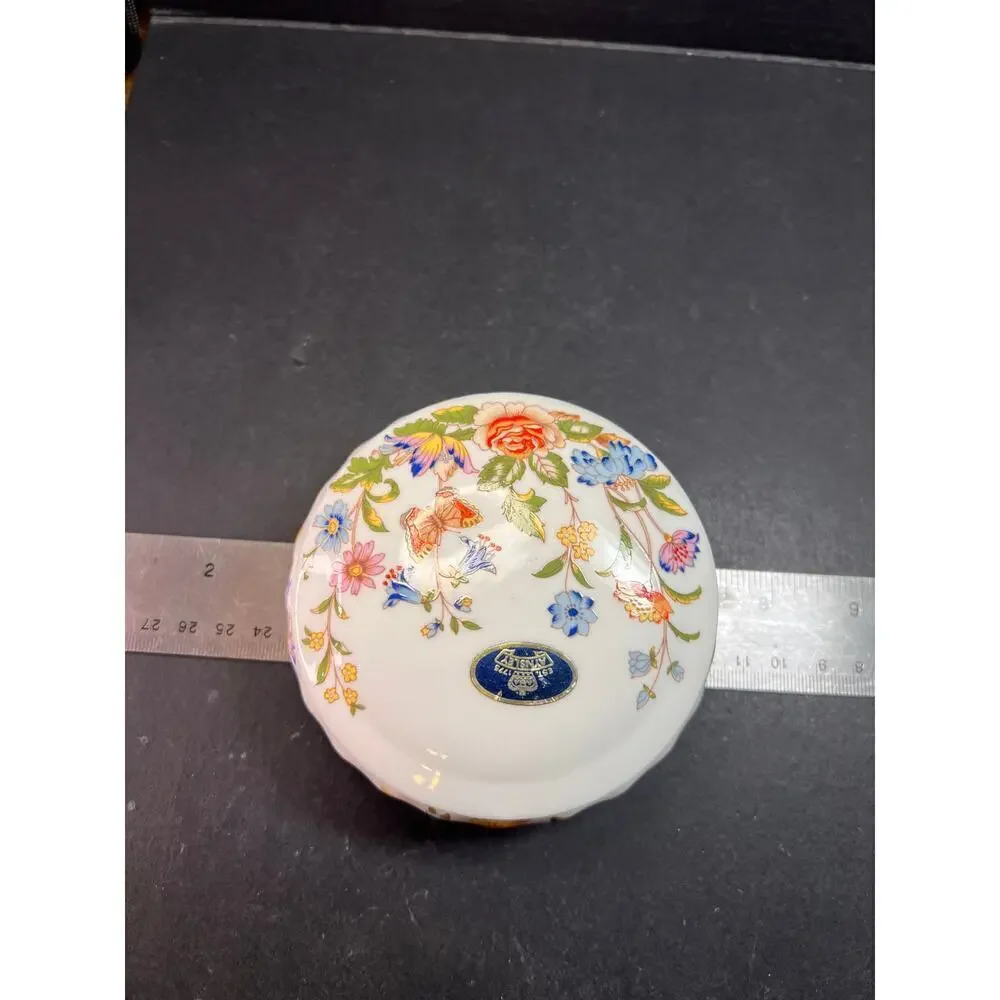 Aynsley Cottage Garden Trinket Box Fine Bone China Made in England